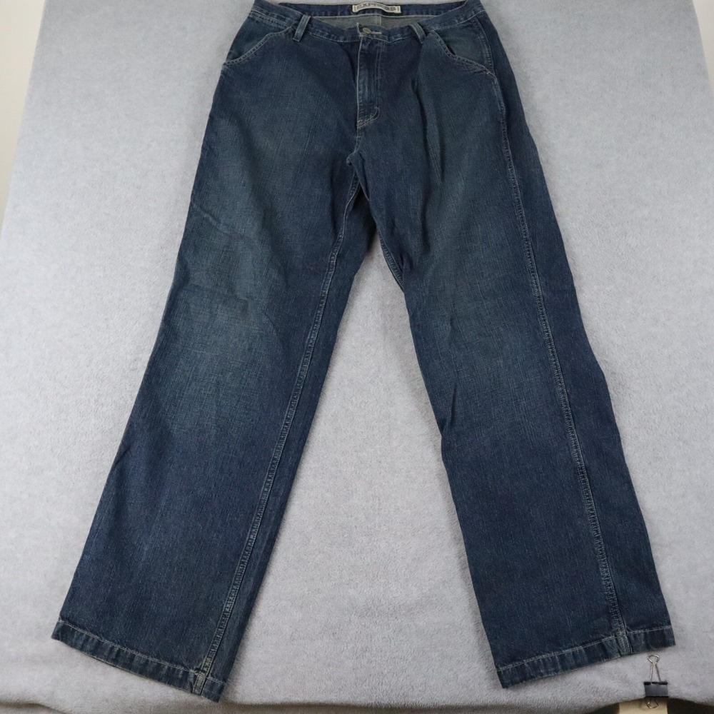 Express Jeans Mens‎ 34x34 Precision Fit Wide Leg Worker Cotton Denim Blue